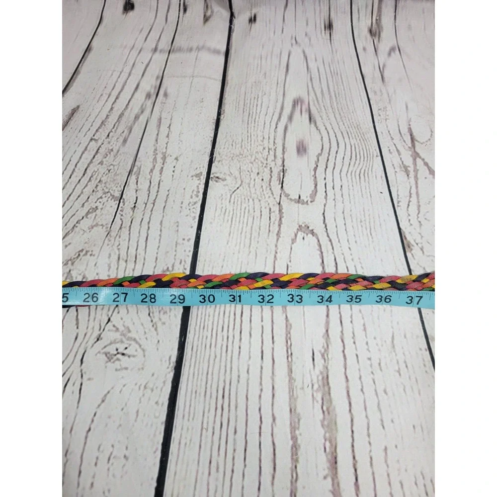 Braided Belt Genuine‎ Leather Women's Multicolor Woven Size M/L